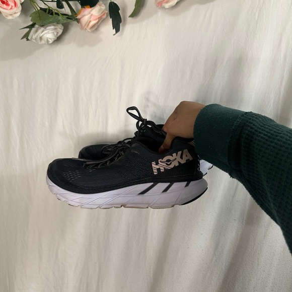 Hoka Black and White Athletic Shoes - Picture 1 of 4
